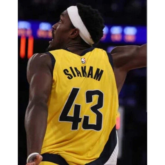 Pascal Siakam (Jordan)-(Pacers)-(Jersey)-(Yellow)-(Good Cond.)-(Size:XL)-$95.00 - Picture 4 of 12